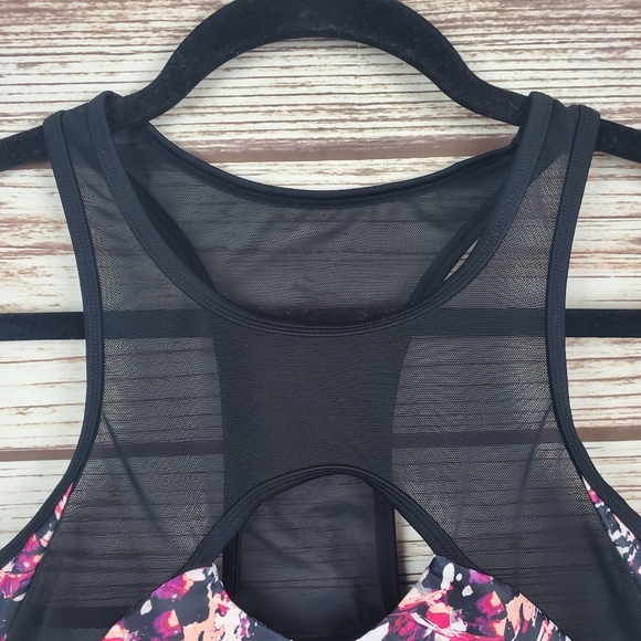 Wicked Weasel Womens Large Sexy 717 Electra Pink Print & Black Sports Bra    #77 - Picture 5 of 10